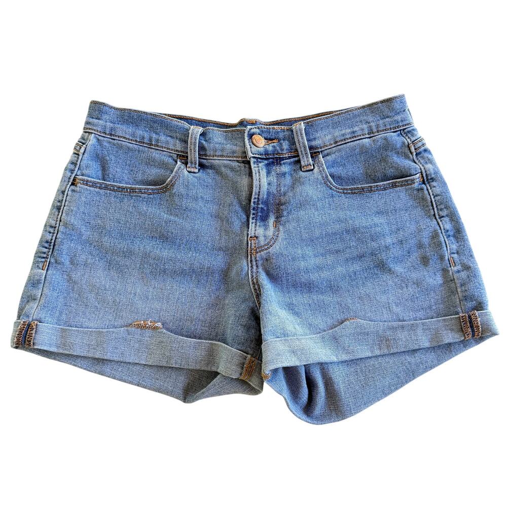 Old Navy Womens Size 4 WOW Medium Blue 5-Pocket Cuff Denim Shorts
